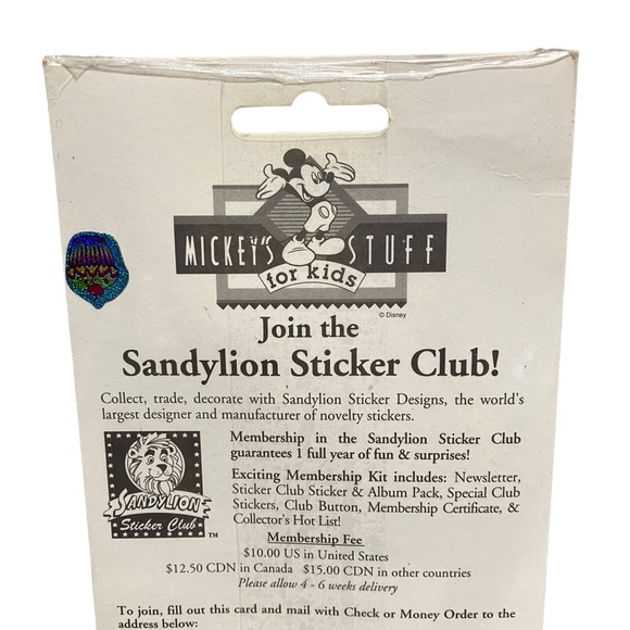 Vintage Sandylion Disney Mickey's Stuff For Kids Party Time Sticker Sheets NEW - Picture 5 of 5